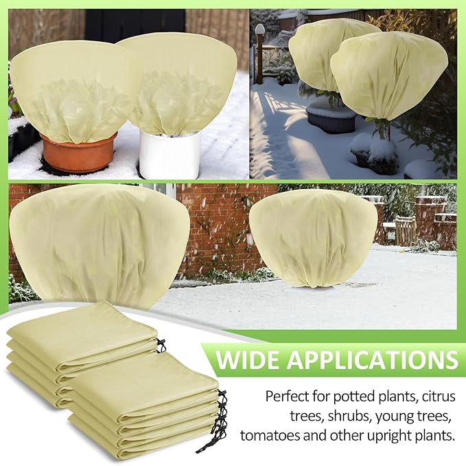 6 Pcs Winter Plant Covers Freeze Protection 39.4x23.6 Inch Horizontal Shrub Tree Rose Plant