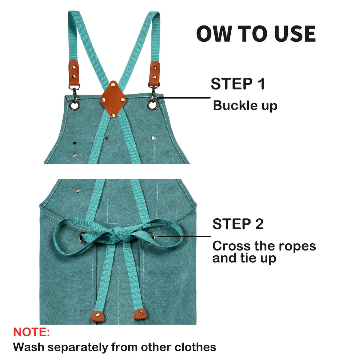 ZOMAO Chef Apron, Cotton Canvas Gardening Apron with Large Pockets for Men and Women,Kitchen