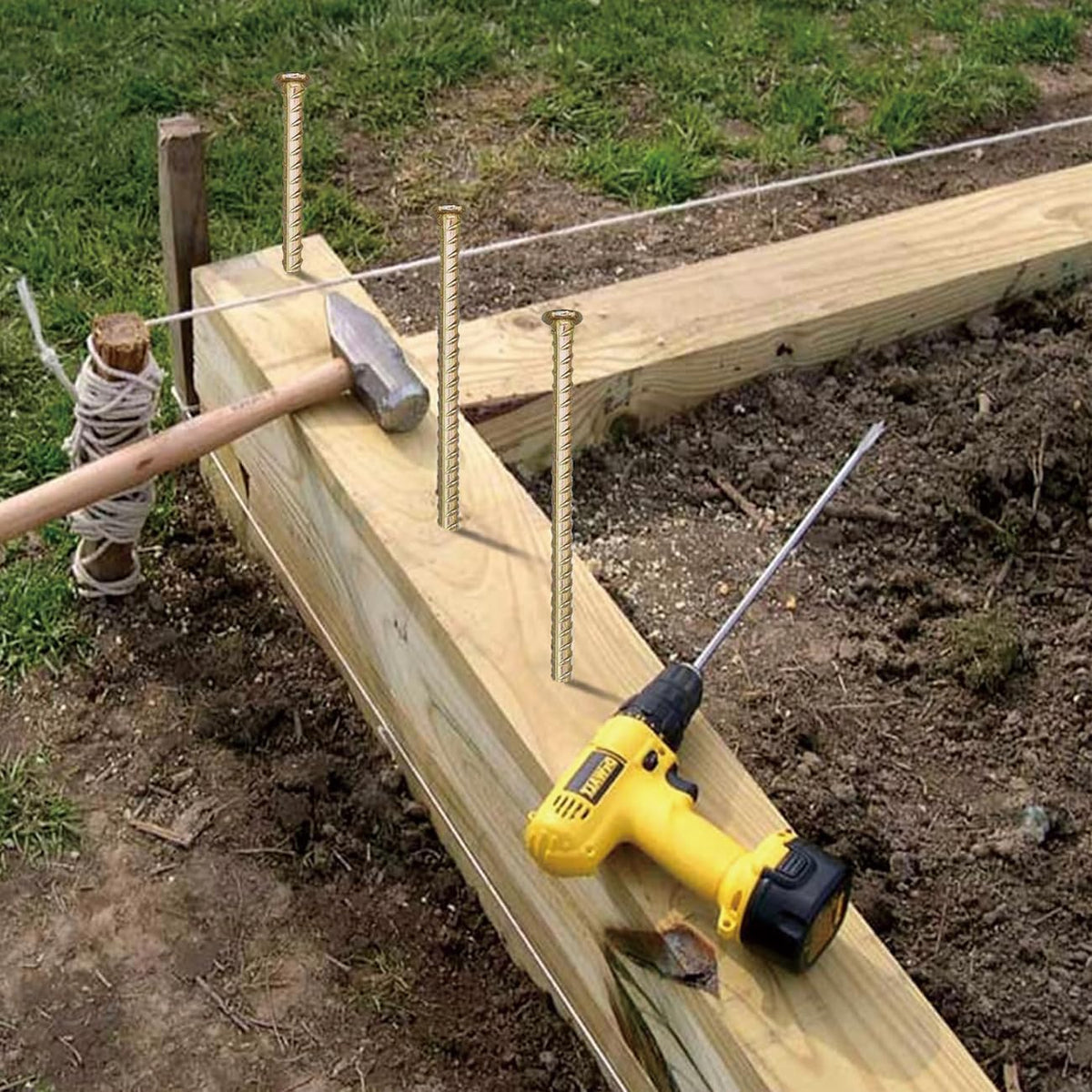 16 Inch Rebar Stakes,8 Pack Metal Rebar Support,1/2 Inch Diameter Galvanized Steel Ground