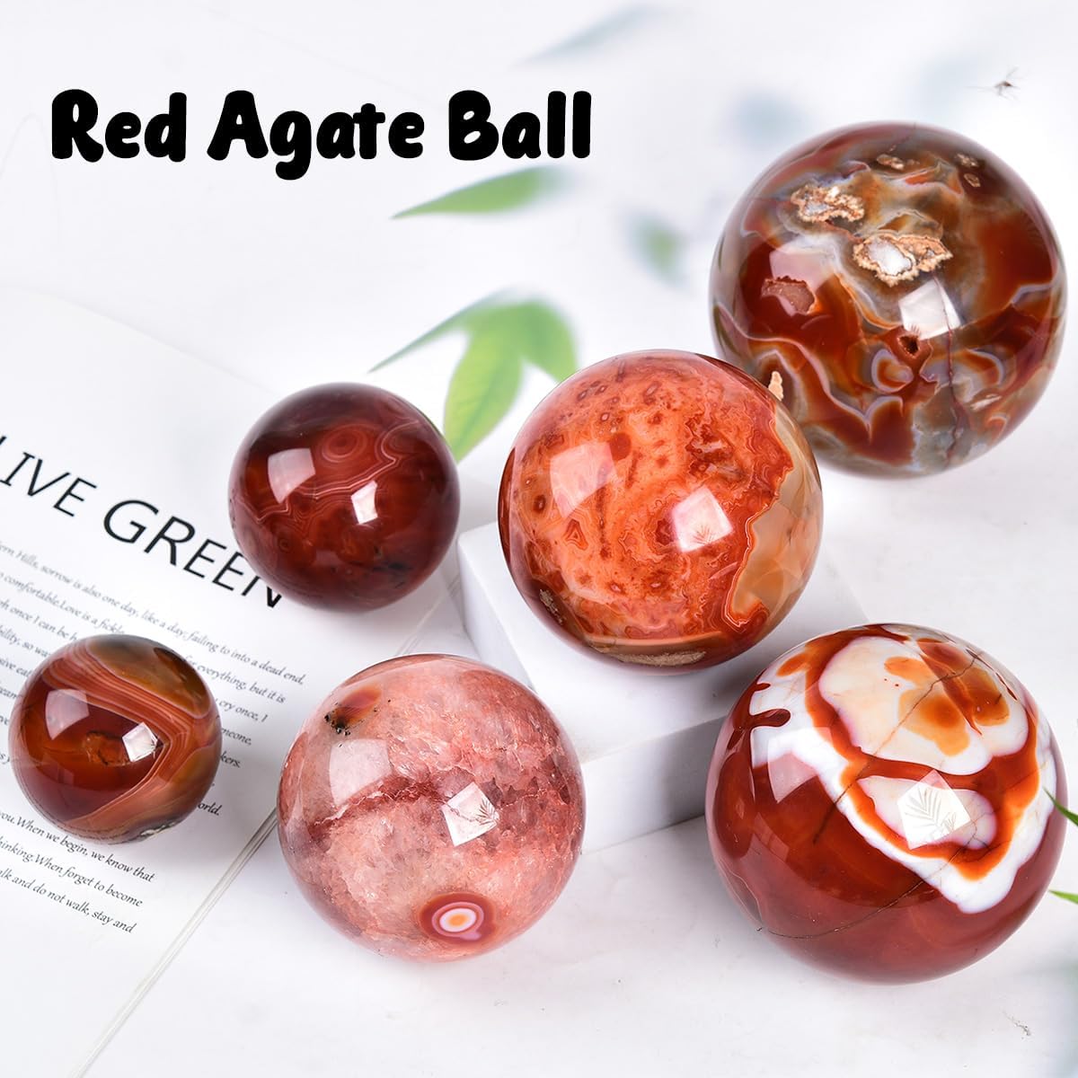 JIC Gem Large Red Agate Crystal Ball 4 inch(100mm) Round Healing Crystals Decorative Sphere with