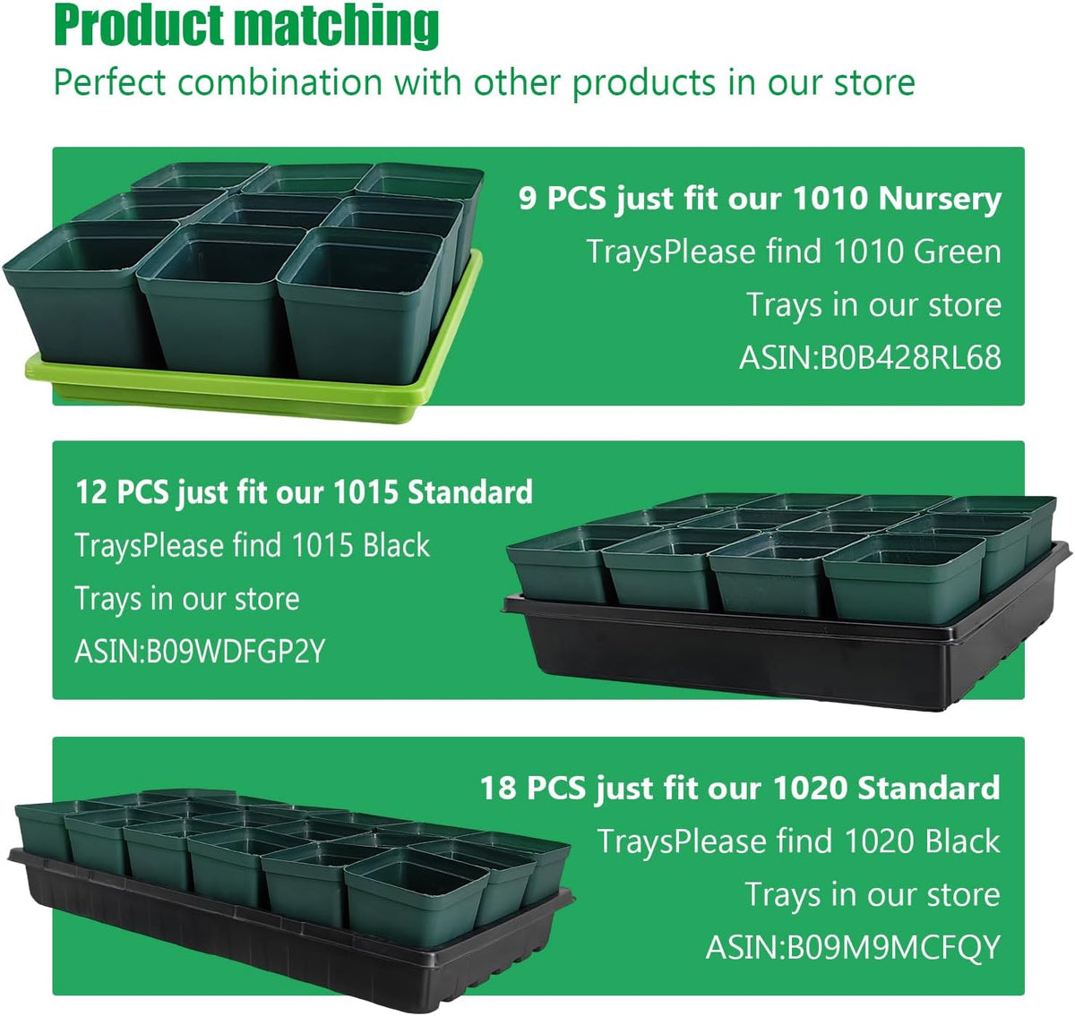 Square Nursery Seedling Pot 3.5 Inches 90 Pcs, Small Nursery Pot Plastic Thick and Sturdy Seed