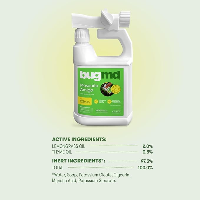 BugMD Mosquito Amigo Ant Killer & Bug Spray - Outdoor Roach, Cockroach, and Spider Killer, Fly and