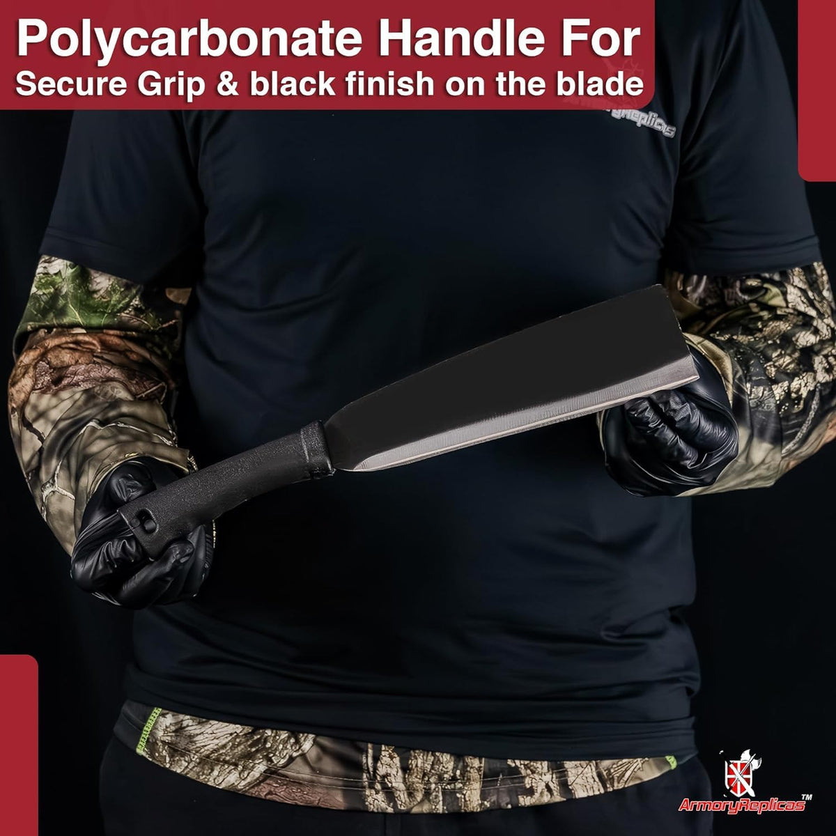 Armory Replicas - Wrong Turn Heavy Duty Compact Outdoor Cane Machete - 9" Razor Sharp Carbon Steel