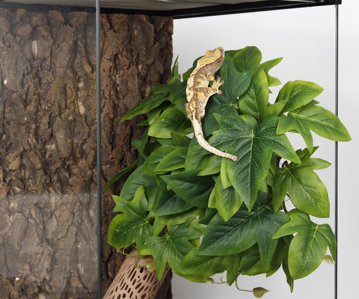Reptile Plants for Terrarium, Amphibian Habitat Decor Artificial Hanging Plants with Suction Cup