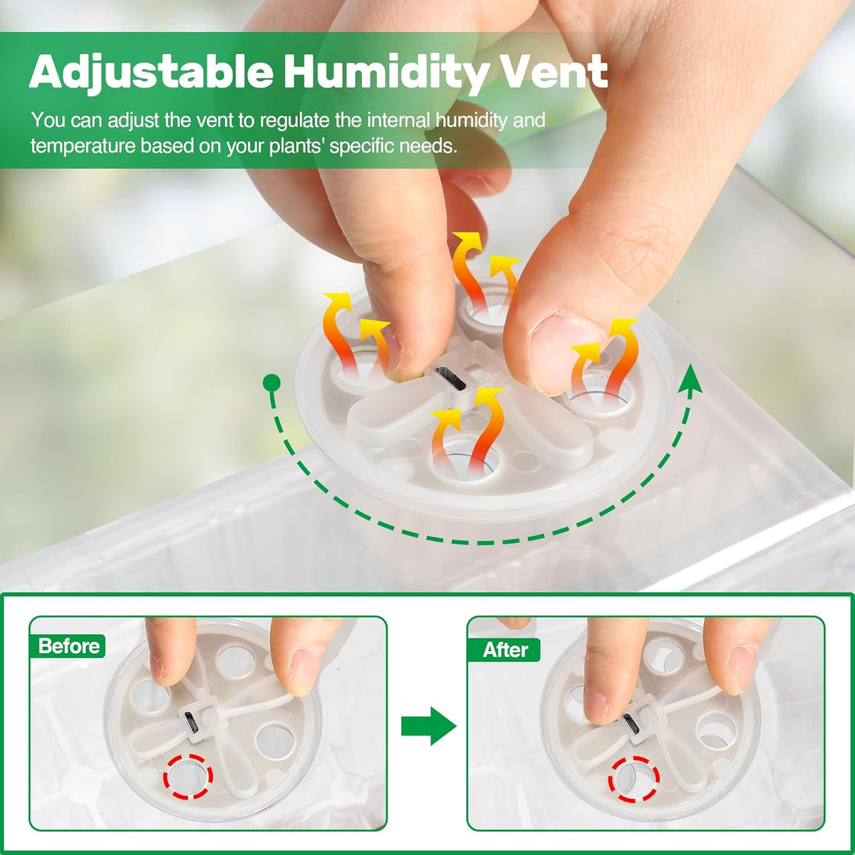 Bonviee 5 Packs Seed Starter Tray with Grow Light, Elevated Seedling Starter Trays Kits with