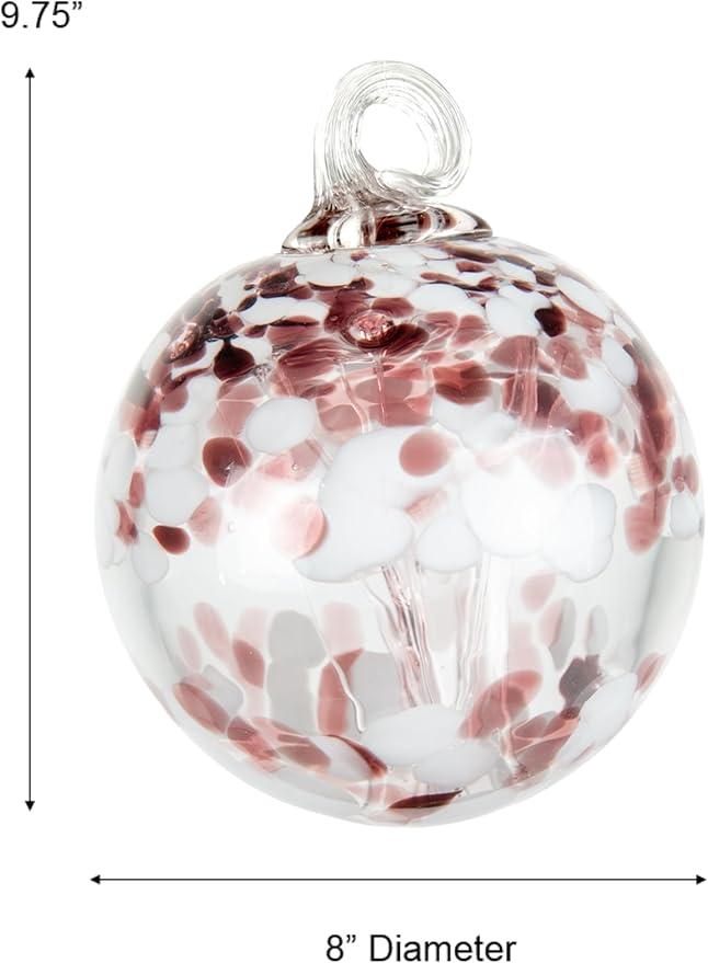 Dale Tiffany Hand Blown Glass, 8" Diameter Enchanted, Tree of Life Collection, Witch Globe Hanging