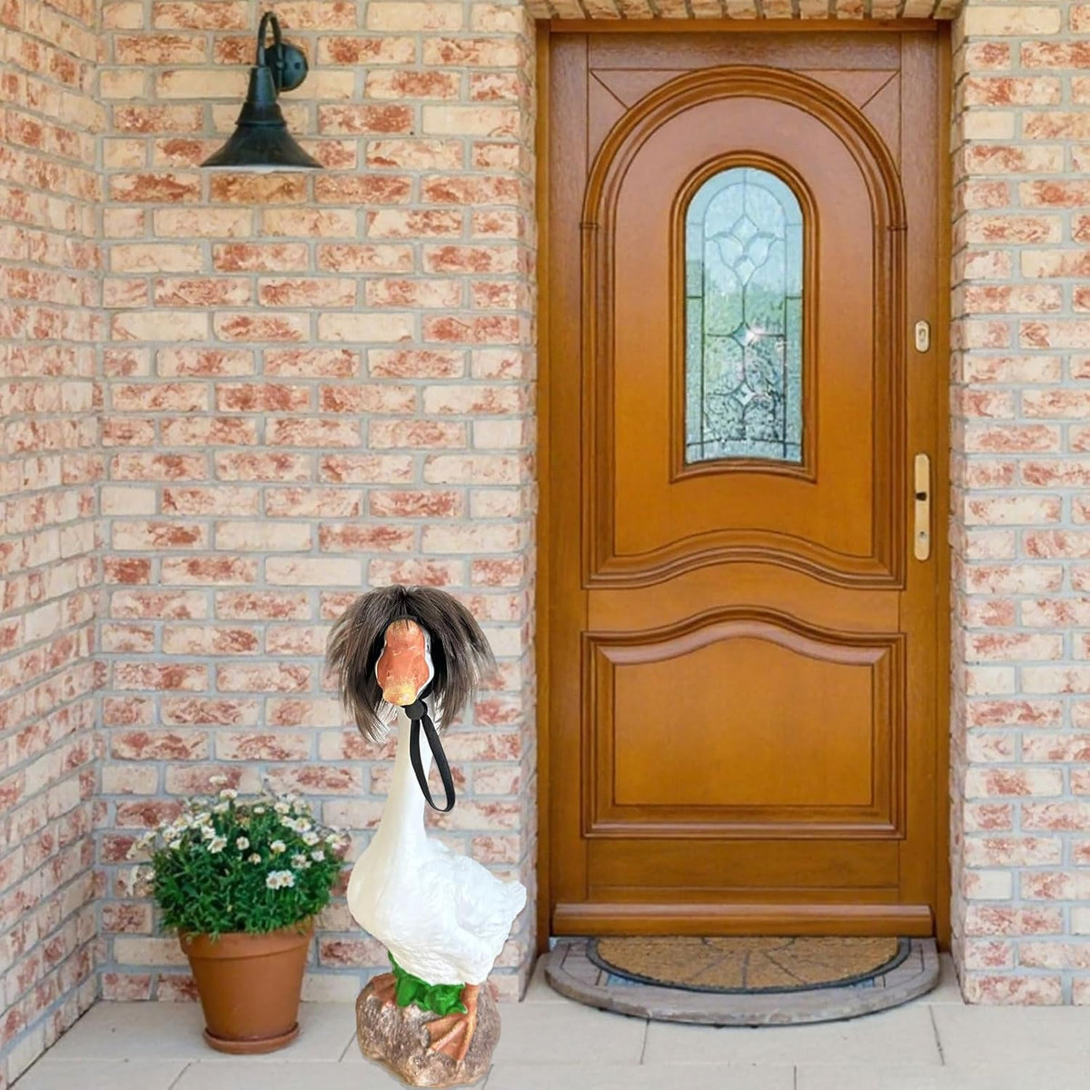 Porch Goose Wigs, Porch Goose Outfits Lawn Goose Statue Accessories for Outdoor Garden Patio Yard