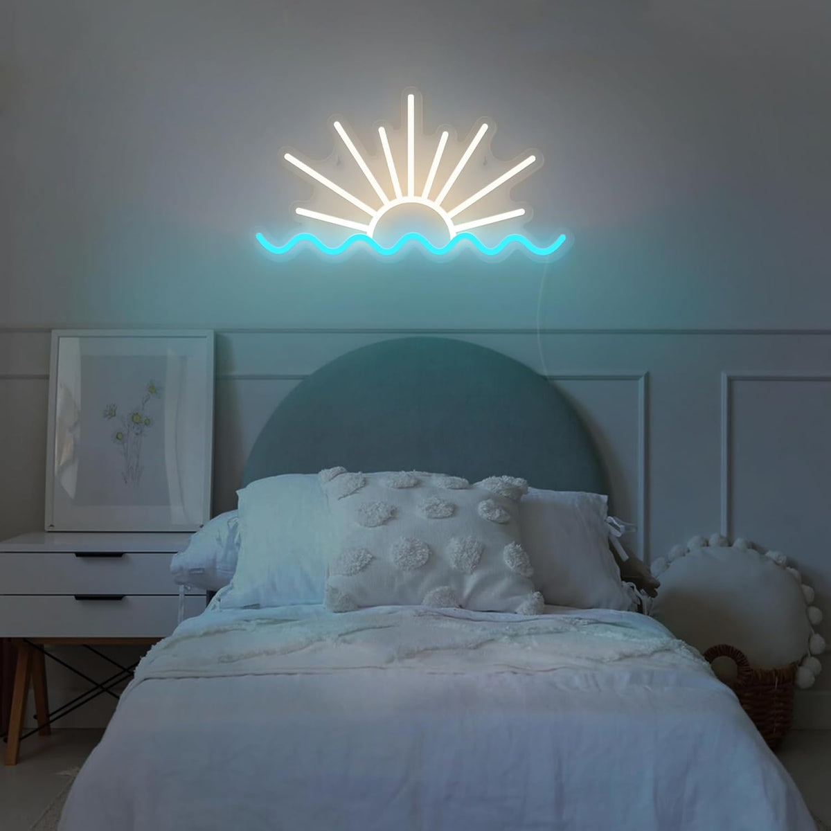Sunrise Sunset Neon Sign Dimmable Beach Sun Wave Neon Sign for Bedroom Man Cave Living Room Party