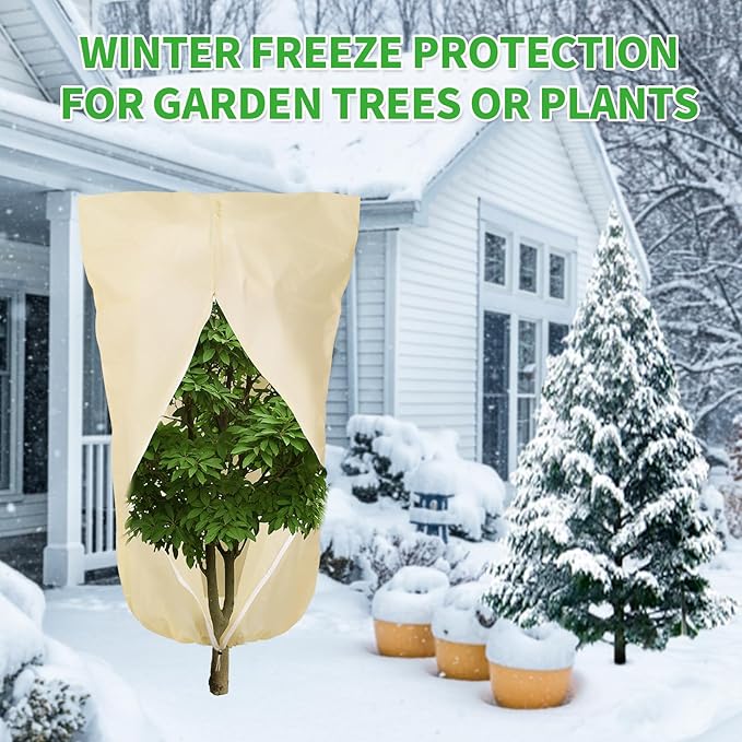 2 Pack 32"x24" Winter Plant Cover Freeze Protection Frost Cloth Blankets, 3 oz/yd² Frost Covers