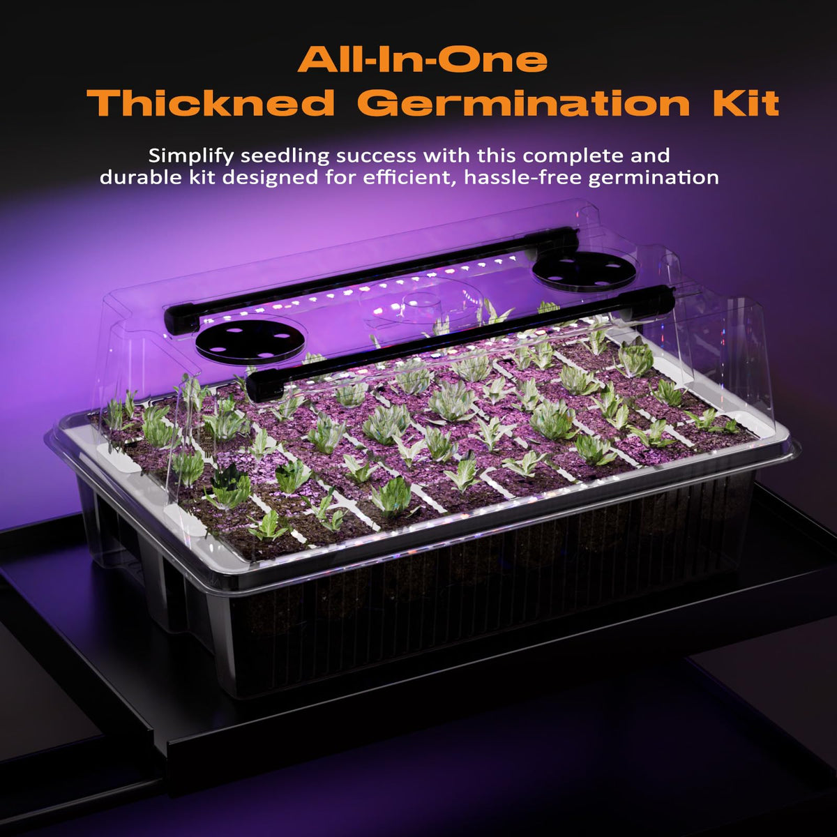 Patigrow 80-Cell Self-Watering Seed Starter Tray with Grow Light, Seed Starter Kit with 4.07”