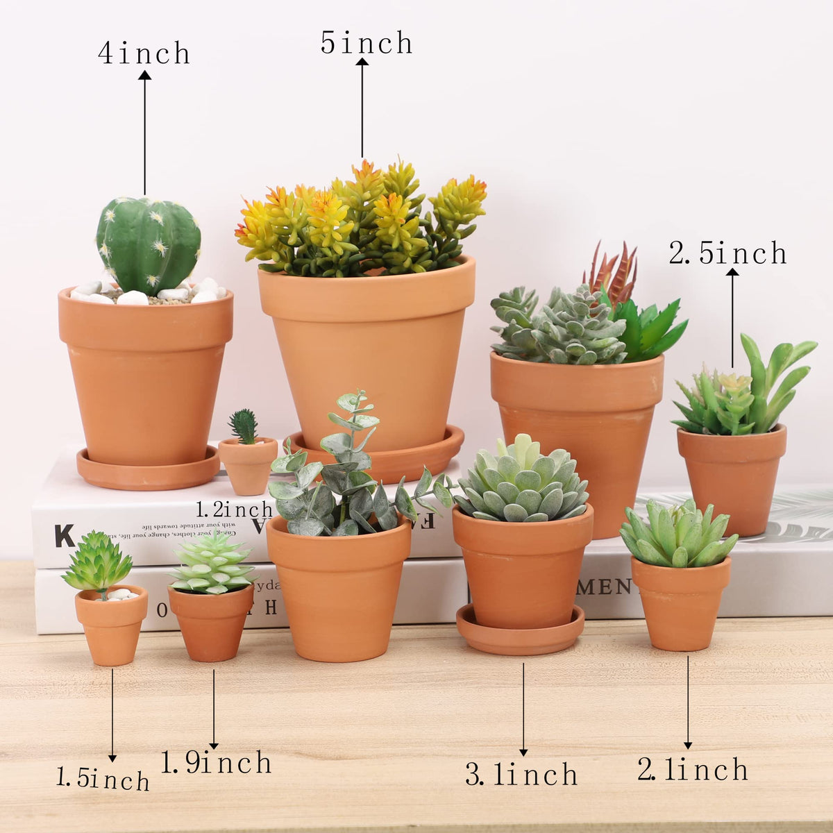 Yishang 2.5 inch Terracotta Pots with Drainage Holes,Small Mini Clay Ceramic Pottery Planter,Cactus