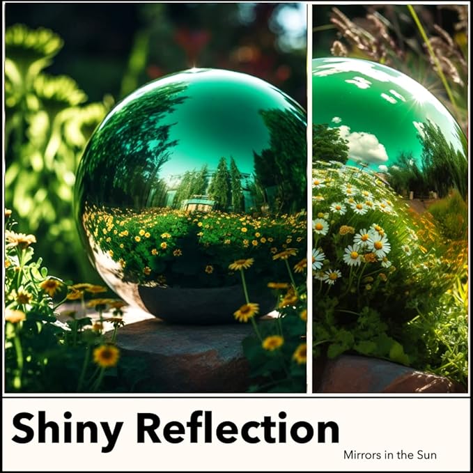 10 Inch Stainless Steel Gazing Globe,v2croft Hollow Ball Mirrored Surface Polished Shiny