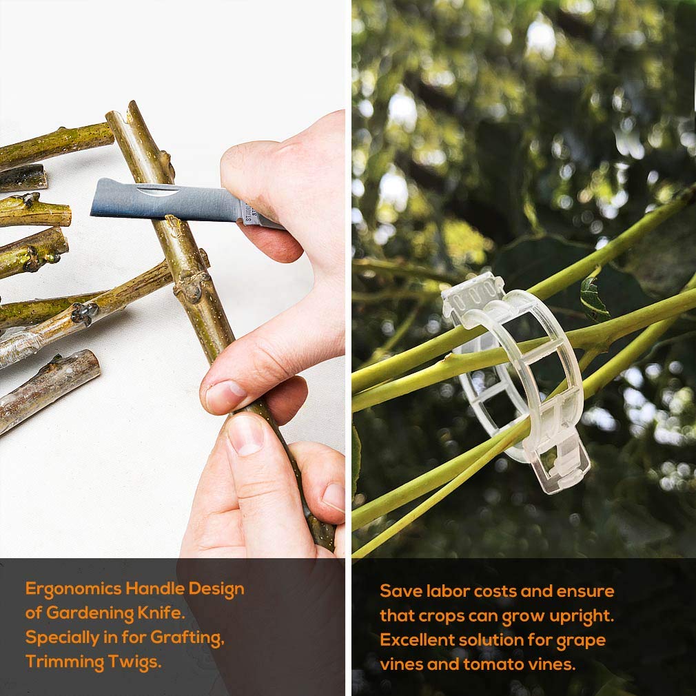 FUJIWARA Garden Grafting Tool, Multifunctional Pruning Scissors Kit, U-Graft/V-Graft/Omega-Graft
