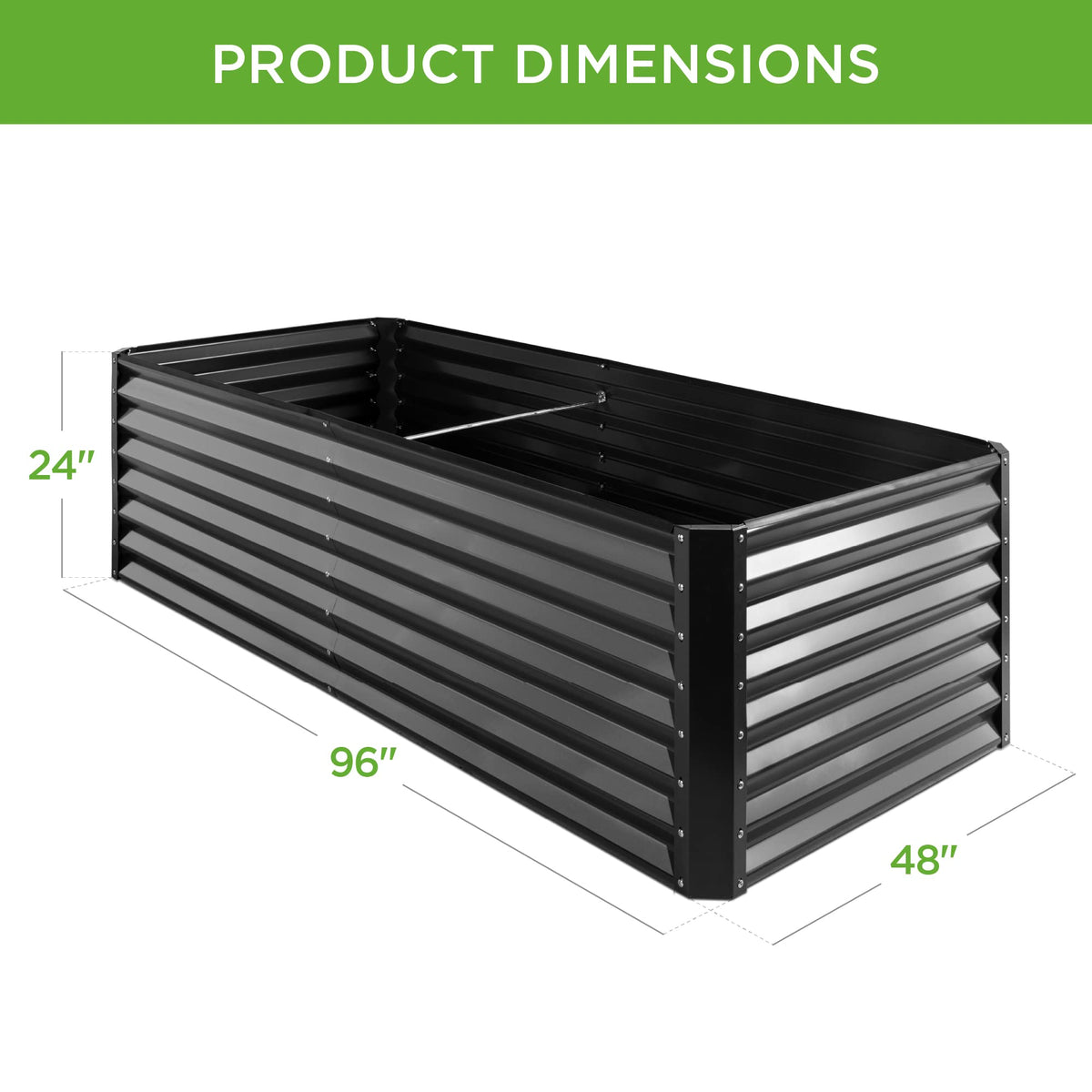 Best Choice Products 8x4x2ft Outdoor Metal Raised Garden Bed, Deep Root Planter Box for Vegetables