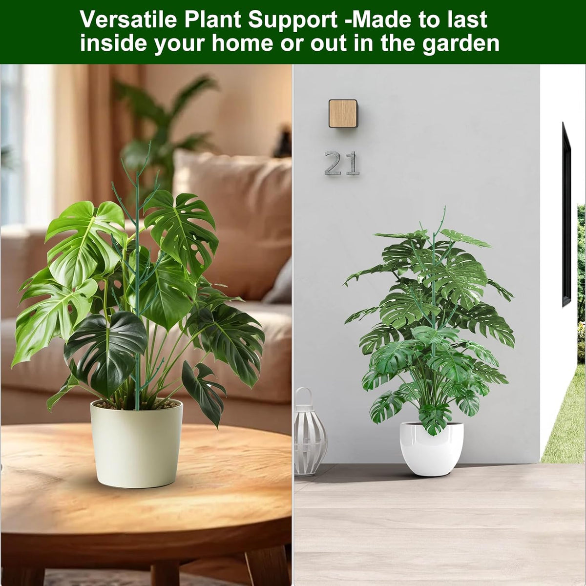 10 Pack Stackable Monstera Plant Support, Garden Stakes for Climing Plants Stem Support, Durable