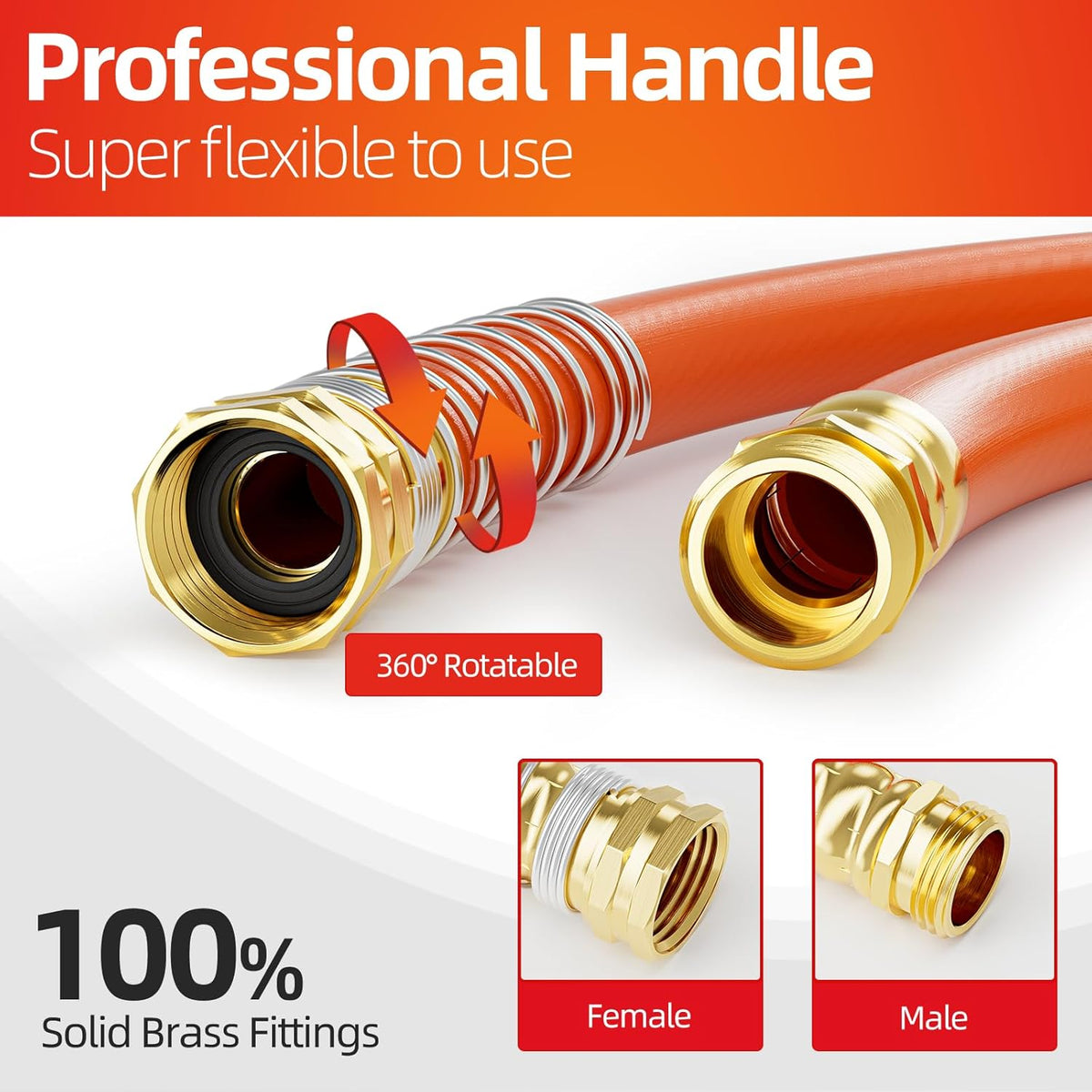 SPECILITE Garden Water Hose 200 ft x 3/4 in Heavy Duty, Flexible and Lightweight, Burst 600 psi