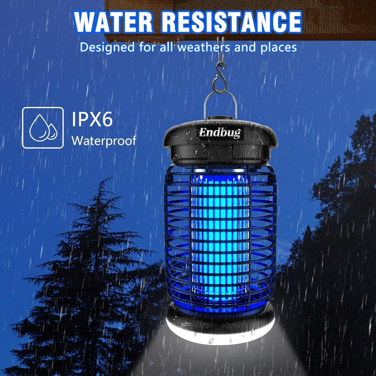 Endbug Bug Zapper, Bug Zapper Outdoor Indoor with LED Light, Electric Mosquito Zapper Fly Zapper