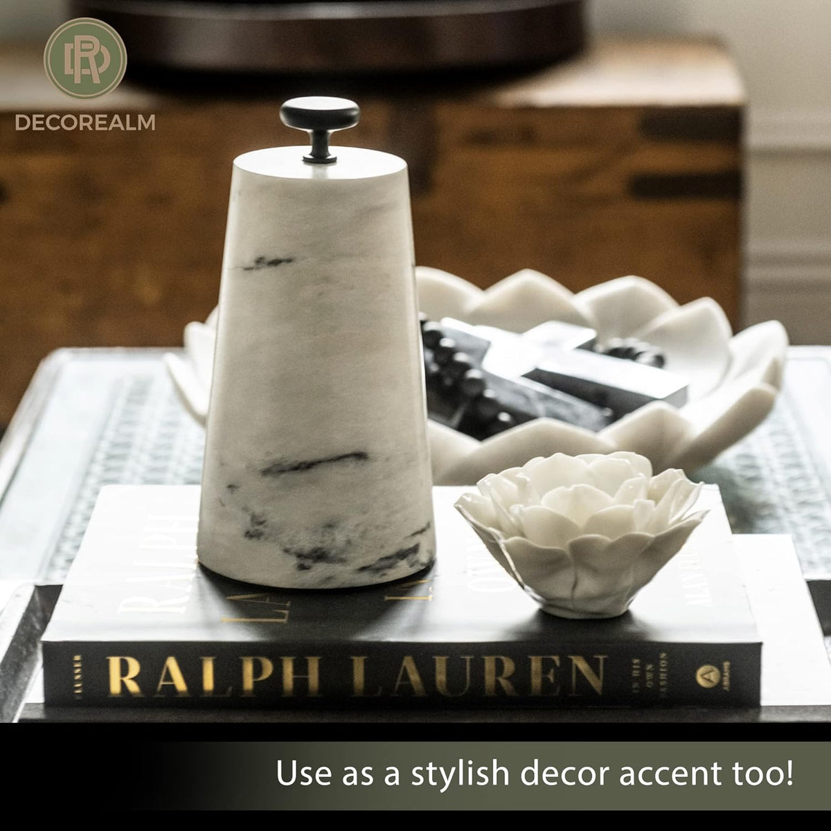 Marble Decorative Door Stop, Cute Door Stopper with Cast Iron Handle, Heavy Weighted Door Stop for