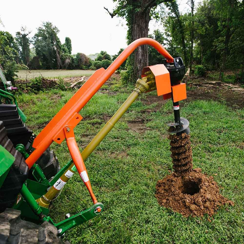 Titan Attachments 60 HP 3 Point Post Hole Digger with 9" Auger Attachment, Fits Cat 1 Tractors for