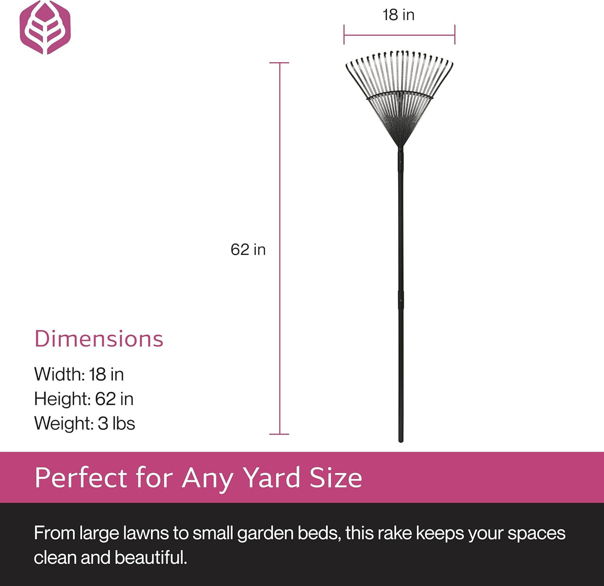 Yard Butler World’s Greatest Leaf Rake | Heavy Duty All Steel Rake with Ergonomic Garden Claw, 20