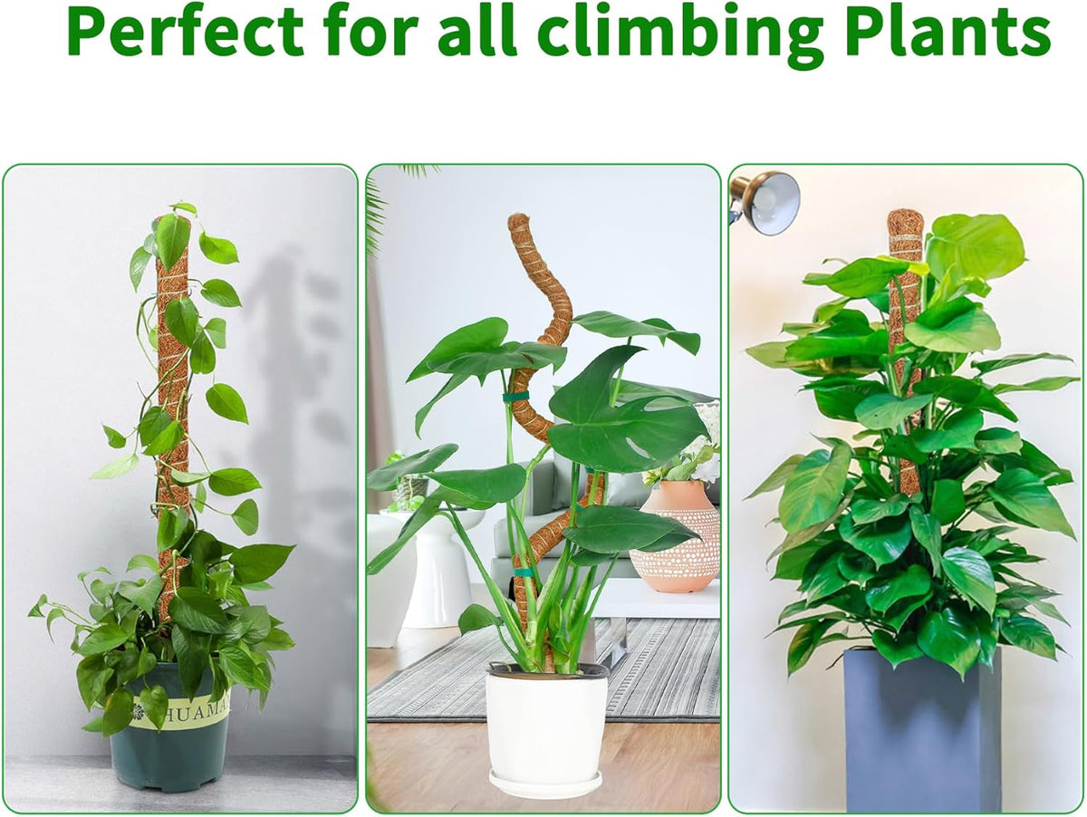 2 Pack 48 Inch Moss Pole Monstera Plant Support, Coir Moss Poles for Climbing Indoor Plants