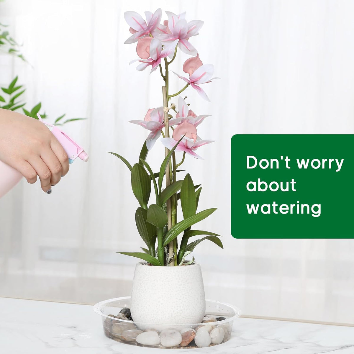 JERIA 8 Inch 20 Pack Clear Plant Saucers,Plastic Flower Pot Trays,Round Durable Plant Drip Trays