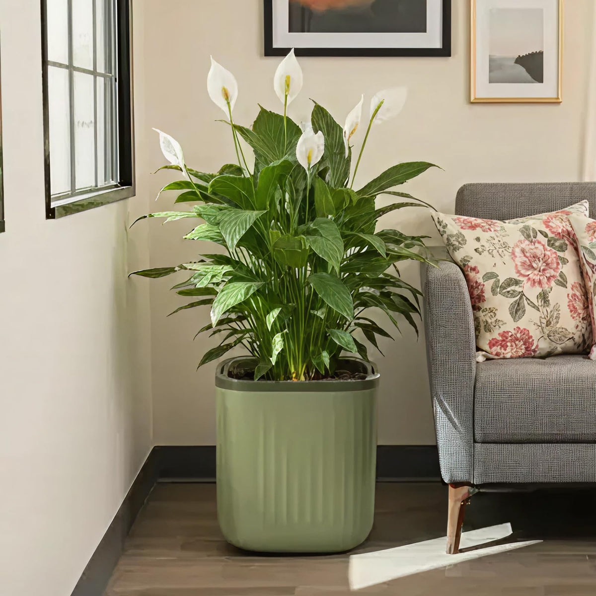 15 Inch Self-Watering Planter for Indoor Plants – Large Modern Plant Pot with Built-In Water