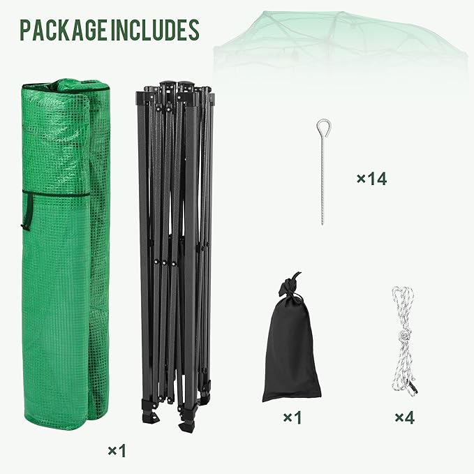 11 x 8.5 FT Walk-in Greenhouse, Portable Pop-up Green House 3 Adjustable Hights Heavy Duty Plant