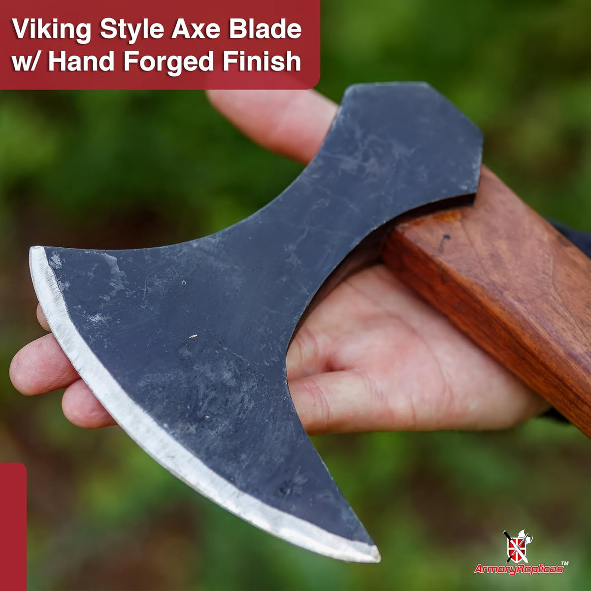 Armory Replicas - Functional Viking Two-Handed Battle Axe - Tempered High Carbon Steel Blackened