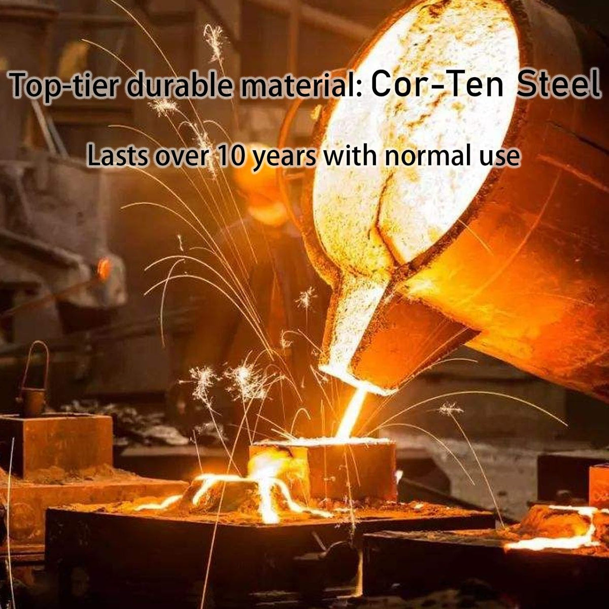 Corten Steel Landscape Edging, 40" L x 6" H, 15 GA Thickness, 6 Pack + 7 Stakes, Enhance Garden