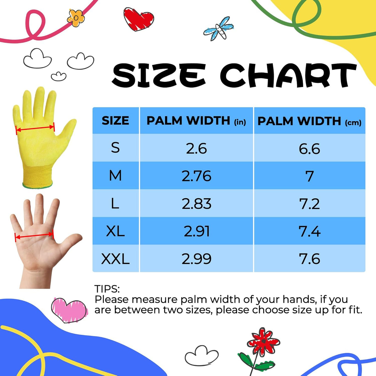 HANDLANDY 2 Pairs Kids Gardening Gloves, Toddler Children Garden Yard Work Outdoor Playing Gloves