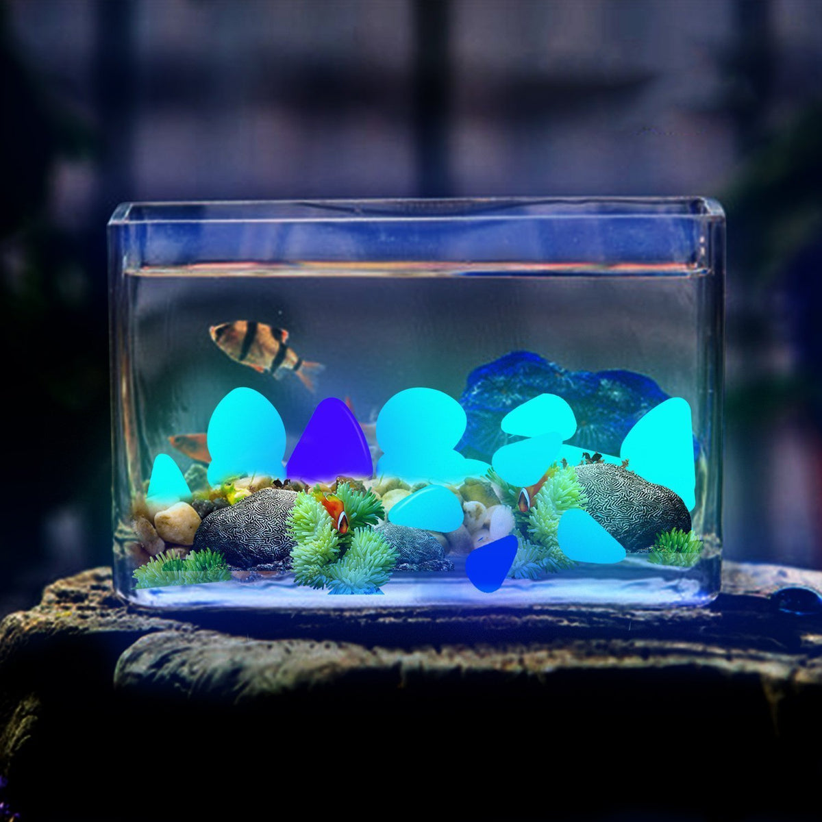 Glow in The Dark Pebbles for Outdoor Decor, Garden Lawn Yard, Aquarium, Walkway, Fish Tank