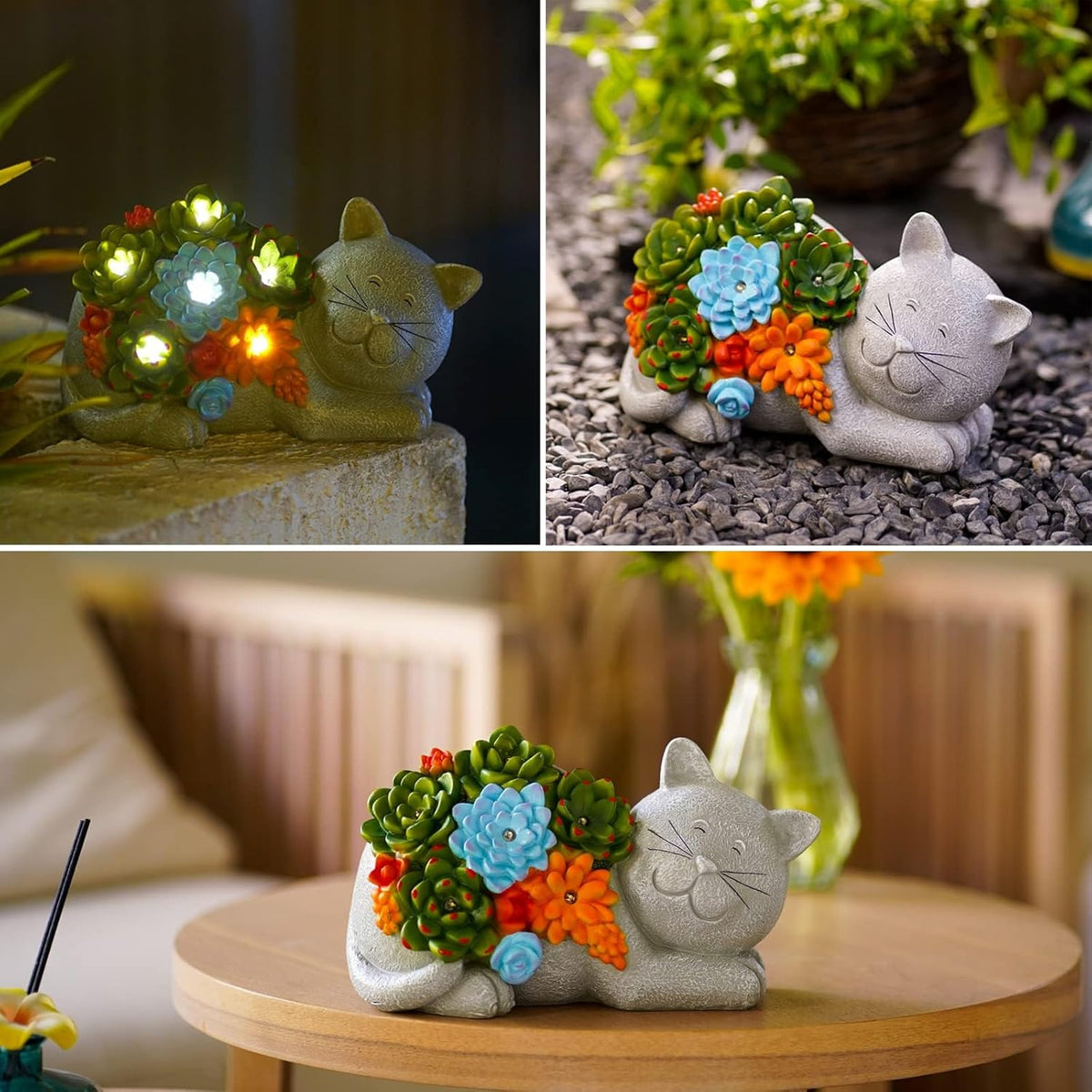 Qeeman Garden Outdoor Decor Statues: Figurine Decorations Ornaments Patio Art Balcony - Birthday