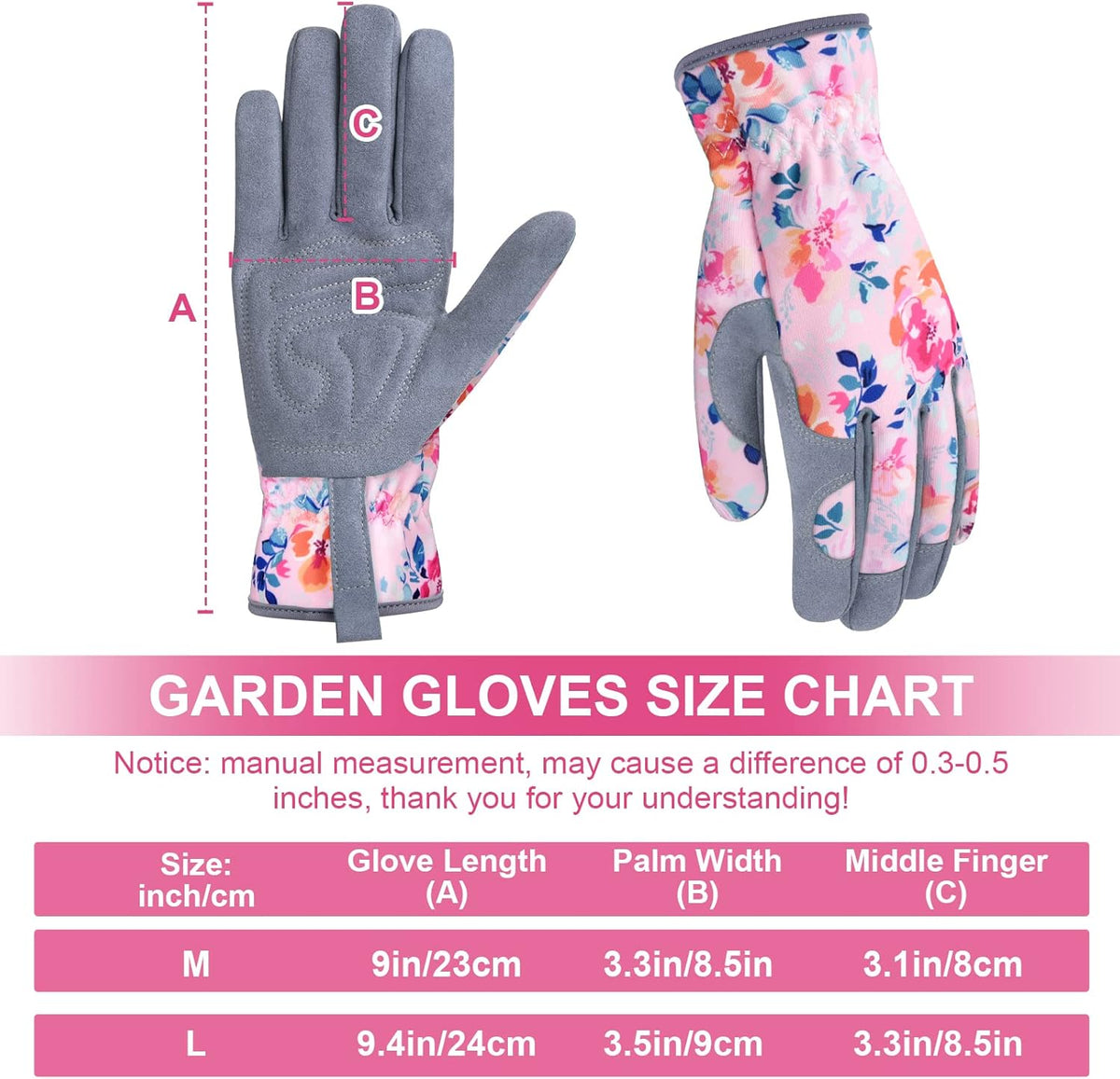 Womens Gardening Weeding Working Gloves, Leather Garden Glove for Women Thorn Proof No Stab for
