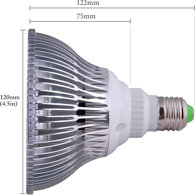 ABI 12W LED PAR38 Grow Light Bulb for Veg and Flower (Red 620-630nm, Deep Red 660nm, and Blue