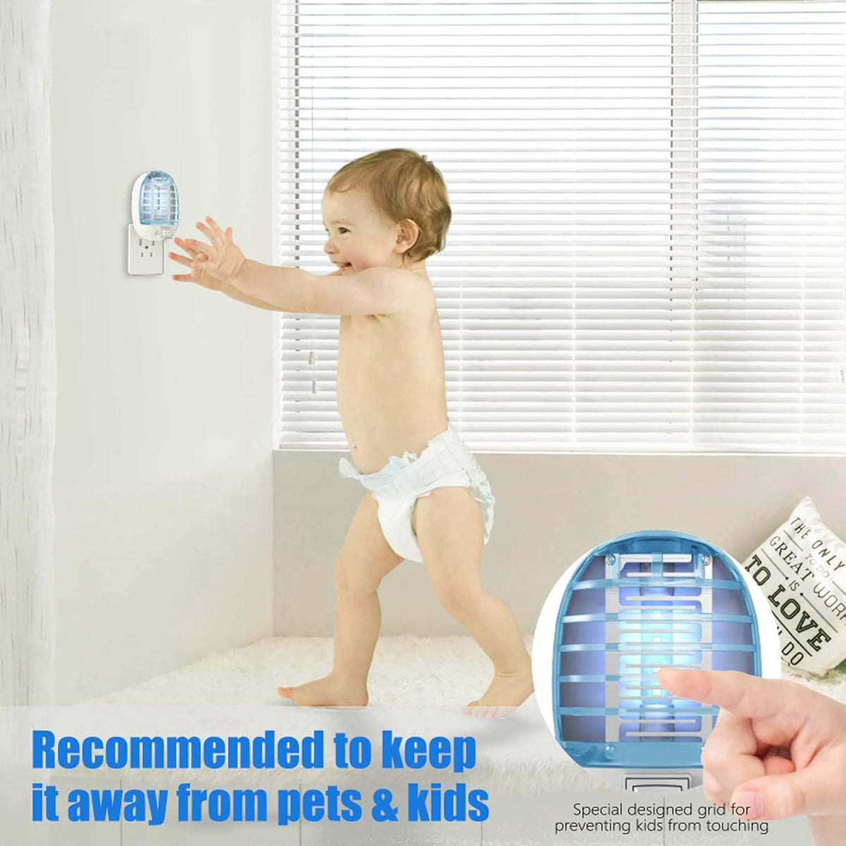 6 Pack Bug Zapper Indoor, Electronic Mosquitoes Killer Zapper with Blue Lights for Living Room
