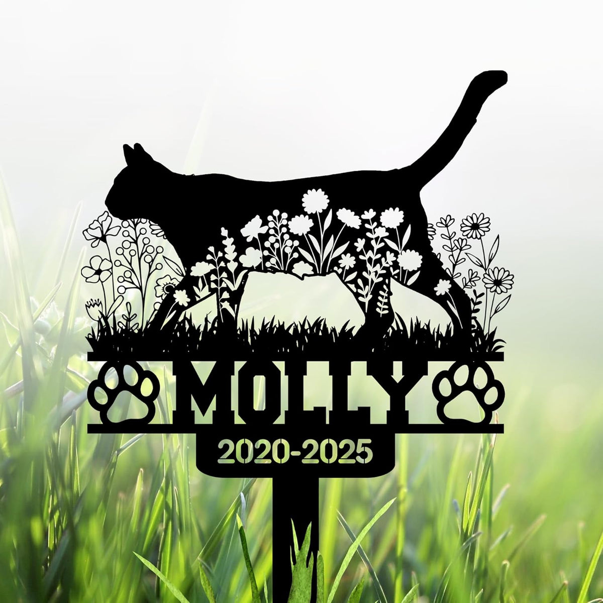 Custom Cat Grave Marker Outdoor, Personalized Pet Headstone for Garden or Cemetery Use, Pet Grave