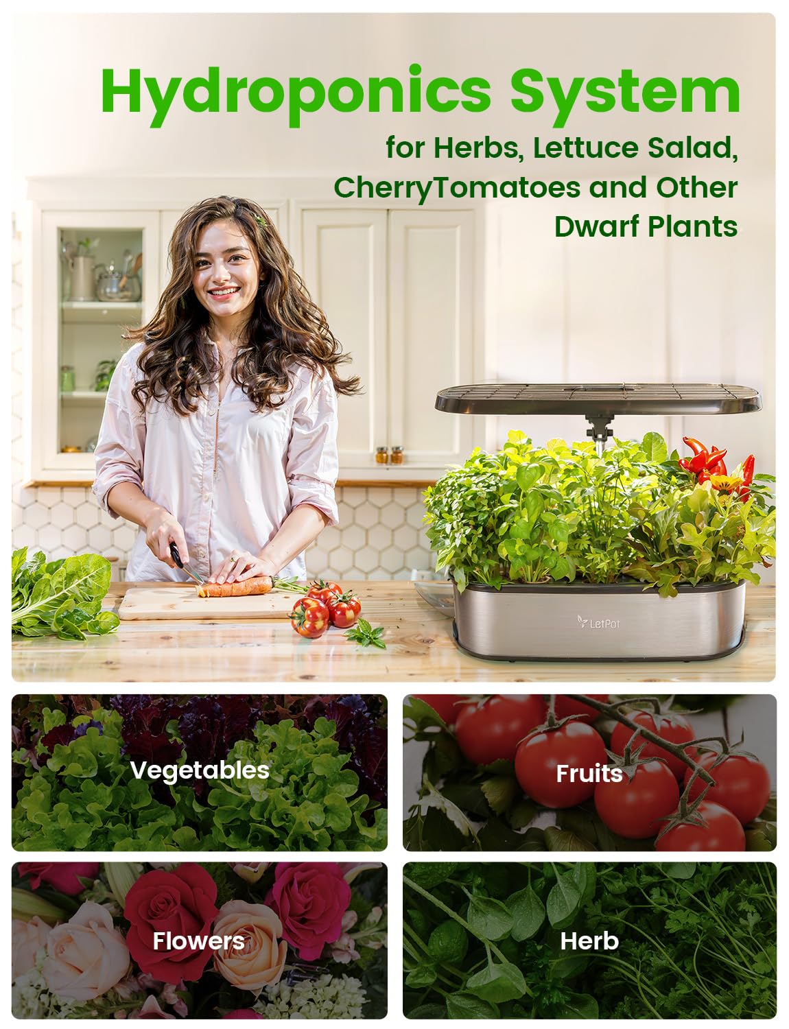 LETPOT LPH-SE Hydroponics Growing System, 12 Pods Smart Herb Garden Kit Indoor, Indoor Garden, APP