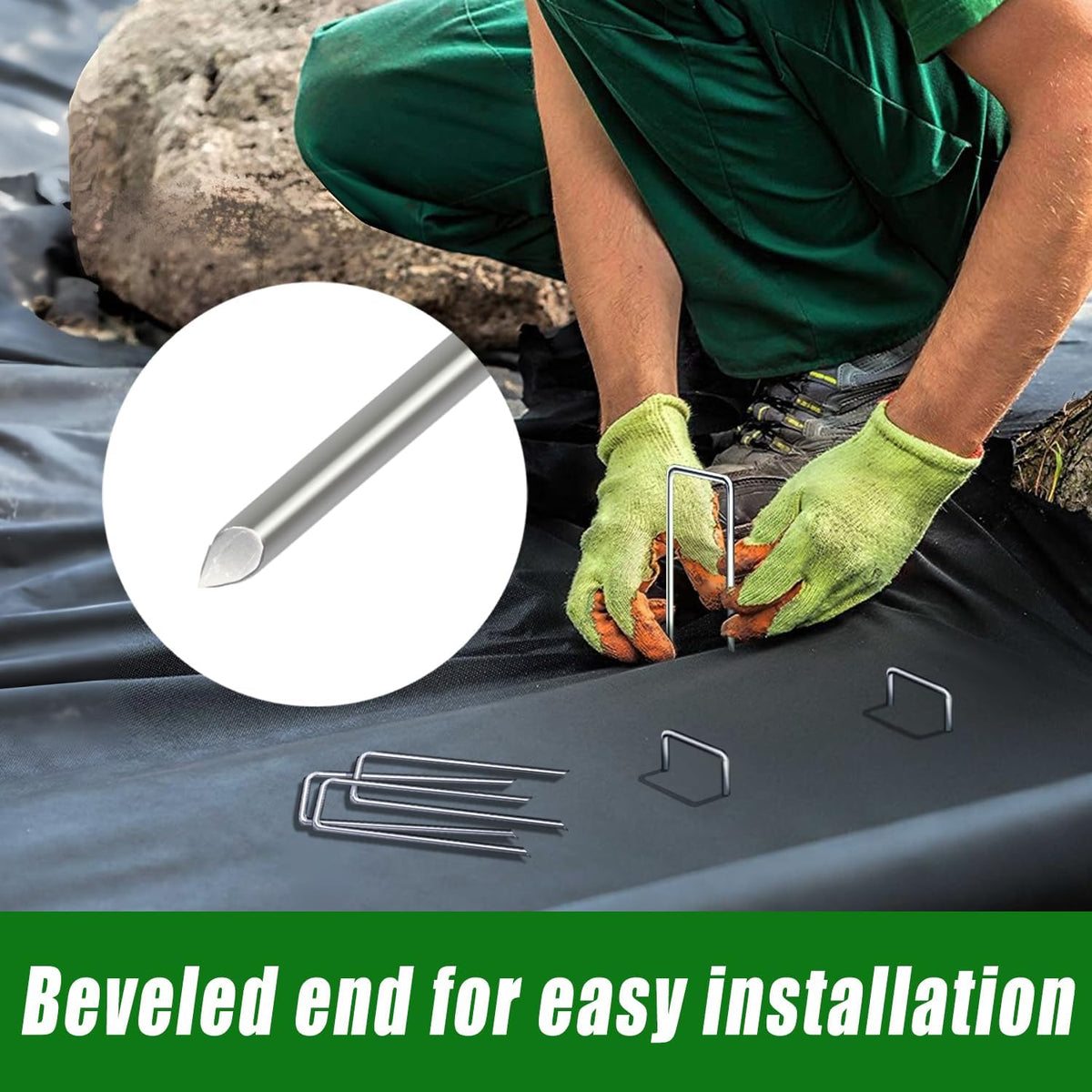 50 Pack Landscape Staples 6 Inch Garden Stakes Galvanized Garden Staples Pins Anti-Rust Ground