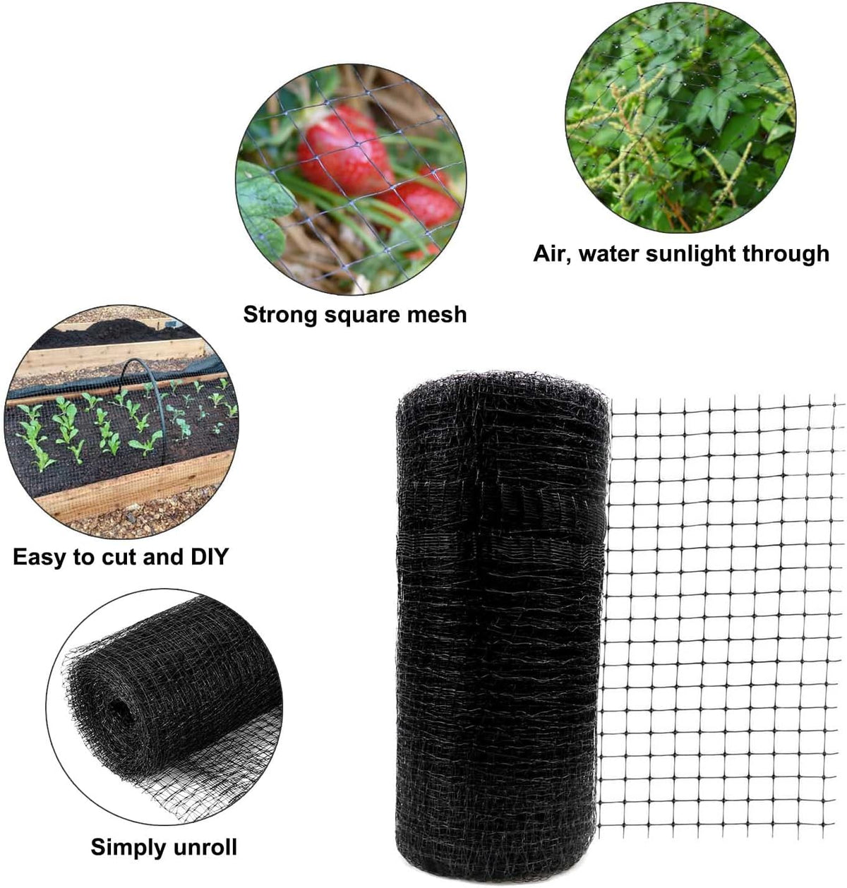 KLEWEE Bird Netting, 13 x 50 FT Heavy Duty Garden Netting for Protect Fruit Trees, Plants and