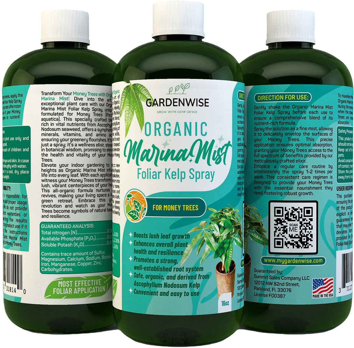 Organic Marina Mist Foliar Spray for Money Tree | Liquid Fertilizer | Micro Nutrients for Vital
