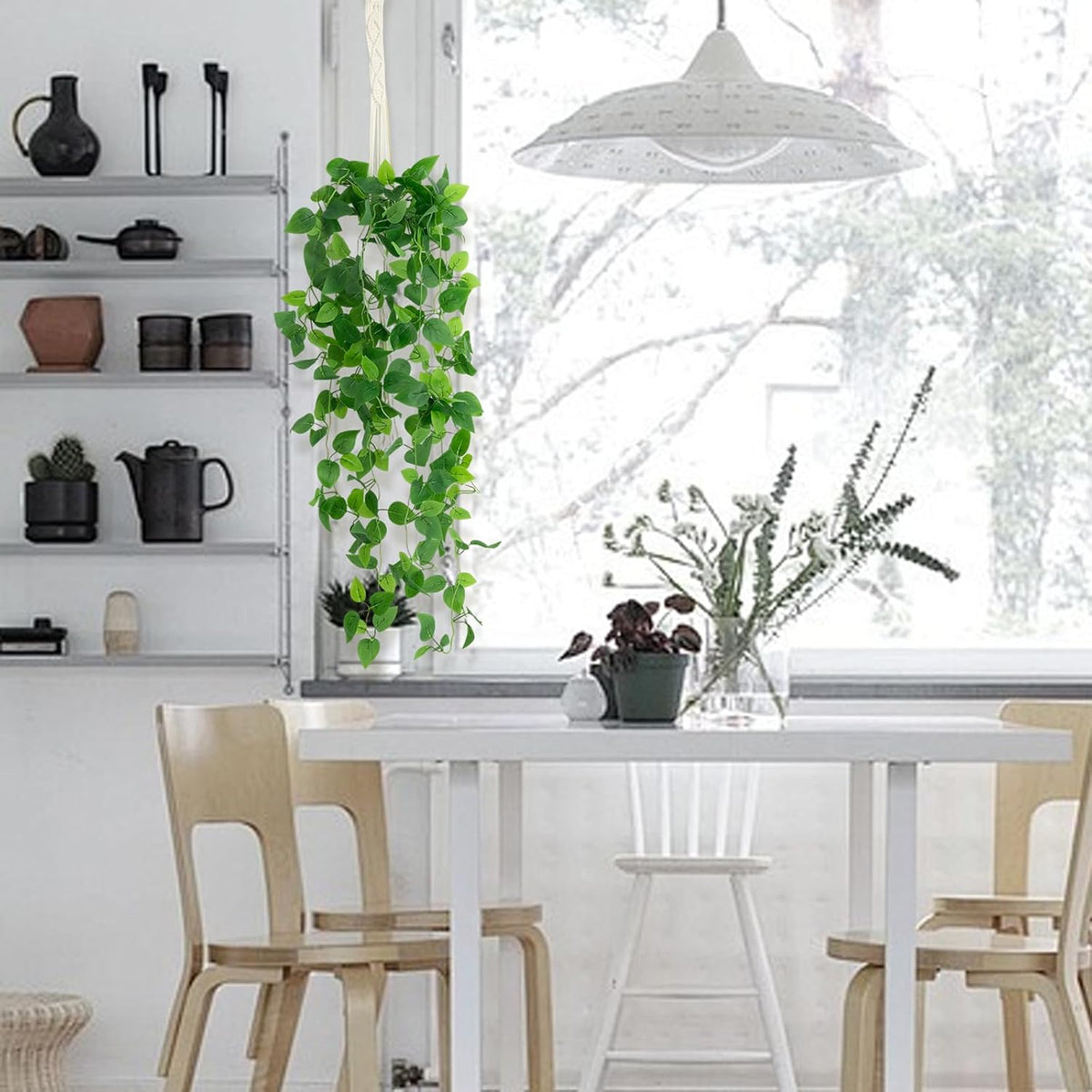 Fake Hanging Plants for Room Decor,1pcs Artificial Potted Plants Vines for Wall Home Office