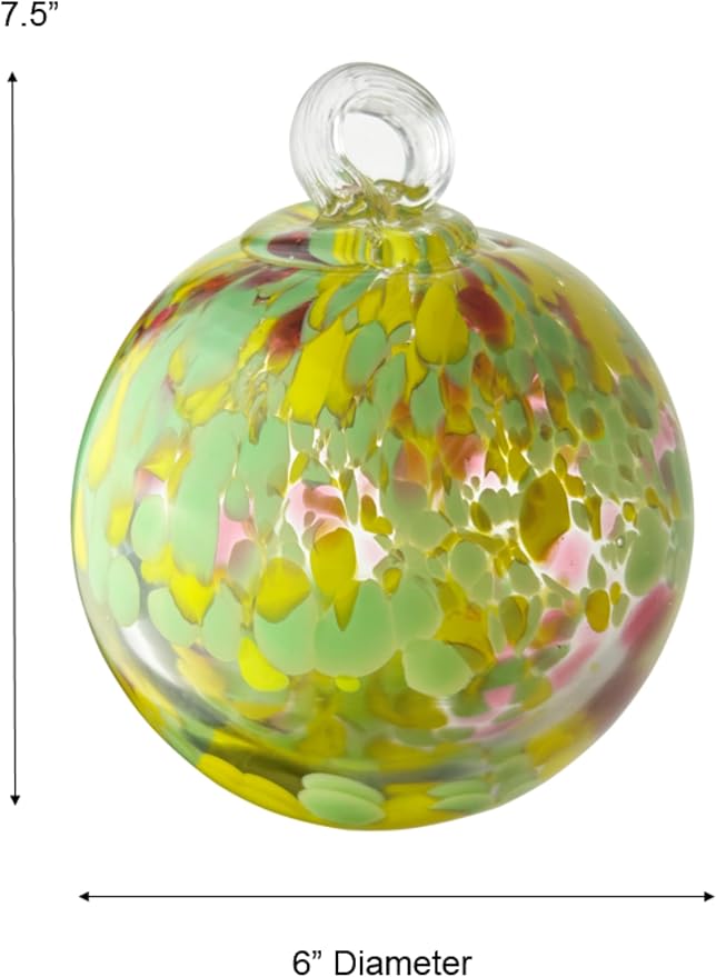 Dale Tiffany Hand Blown Glass, 6" Diameter Blossom, Tree of Life Collection, Witch Globe Hanging