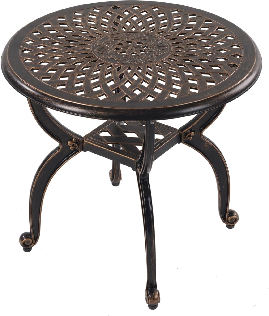 Cast Aluminum Outdoor Side Table,Small Patio Table,Outdoor Coffee Tables for Patio,Garden,Balcony