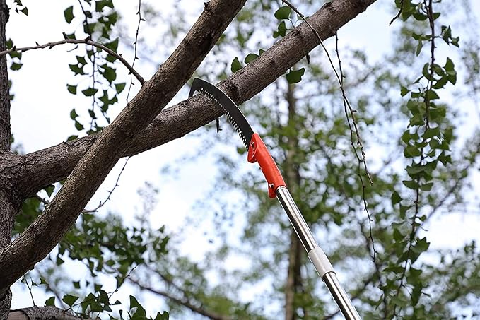 HOSKO 14FT Pole Saw for Tree Trimming, Long Extension Pruning Saw, Blade Tree Trimmer Pole, Manual