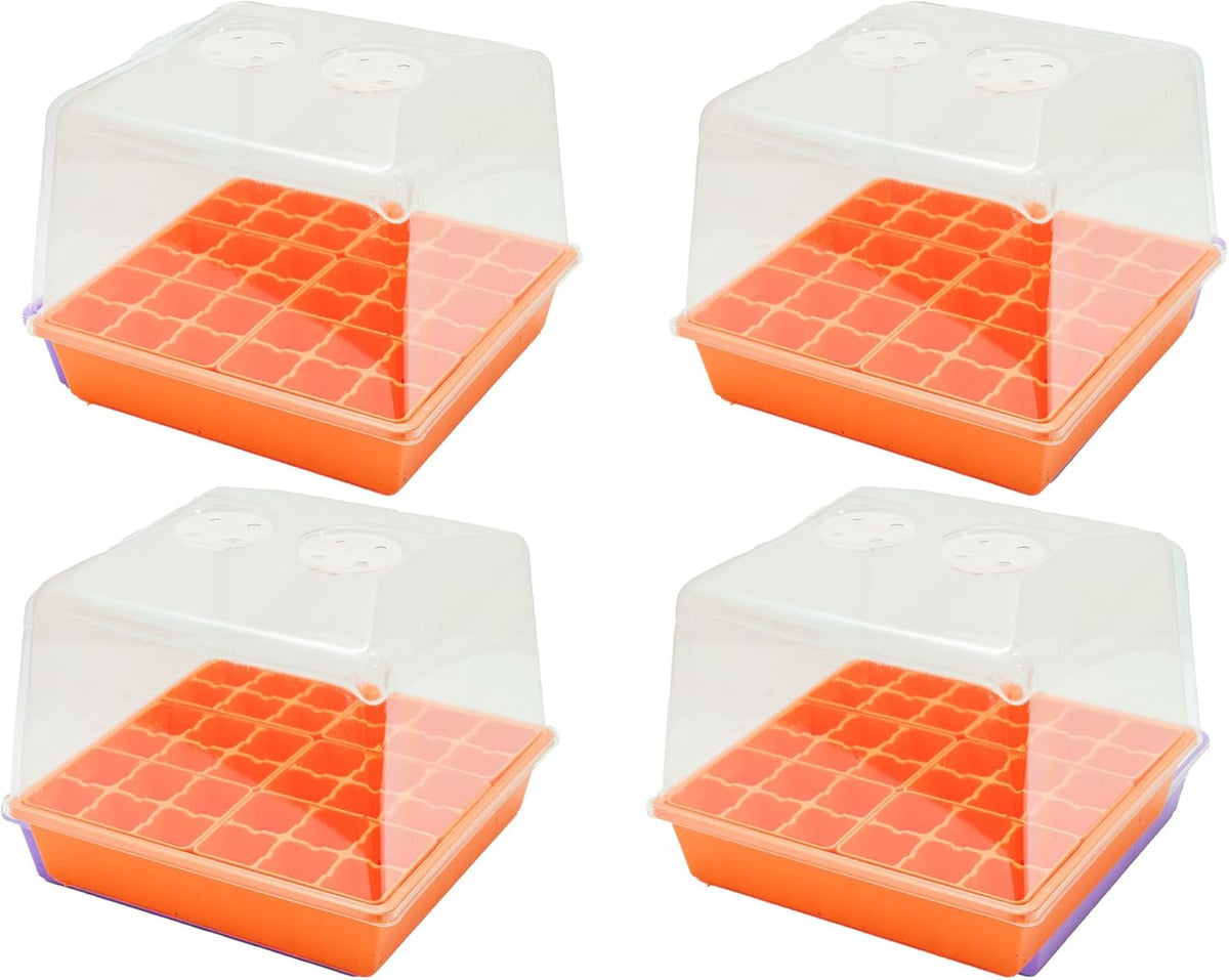 Bootstrap Farmer Countertop Seed Starter Kit in Orange, Reusable 1010 Tray Bundle with Inserts and