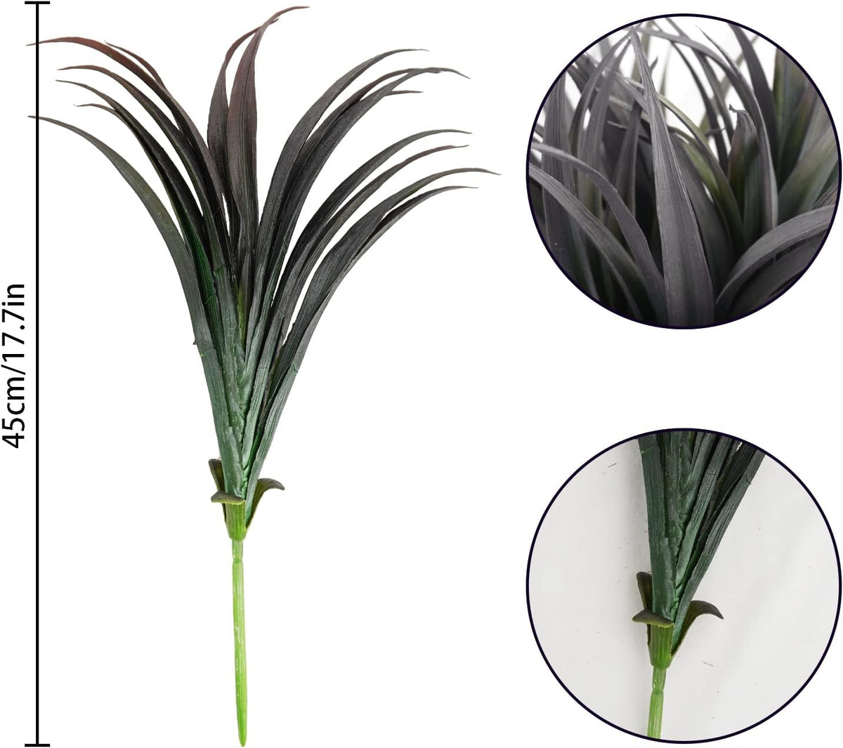 6Pcs Artificial Grass Fake Plants 17.3in Outdoor Plants UV Resistant Faux Greenery Stems Fake Grass
