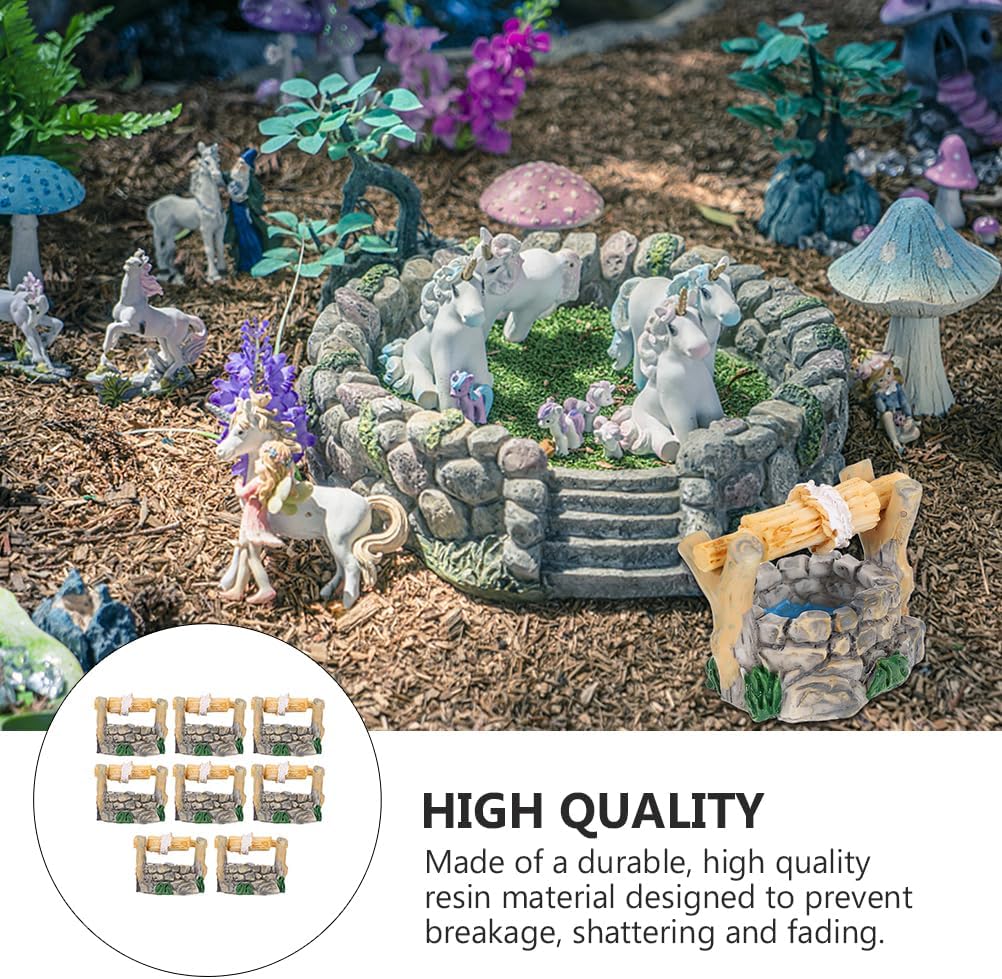 Garneck 24pcs Miniature Well Ornaments Fairy Garden Crafts Micro Statues for Scene Decor and