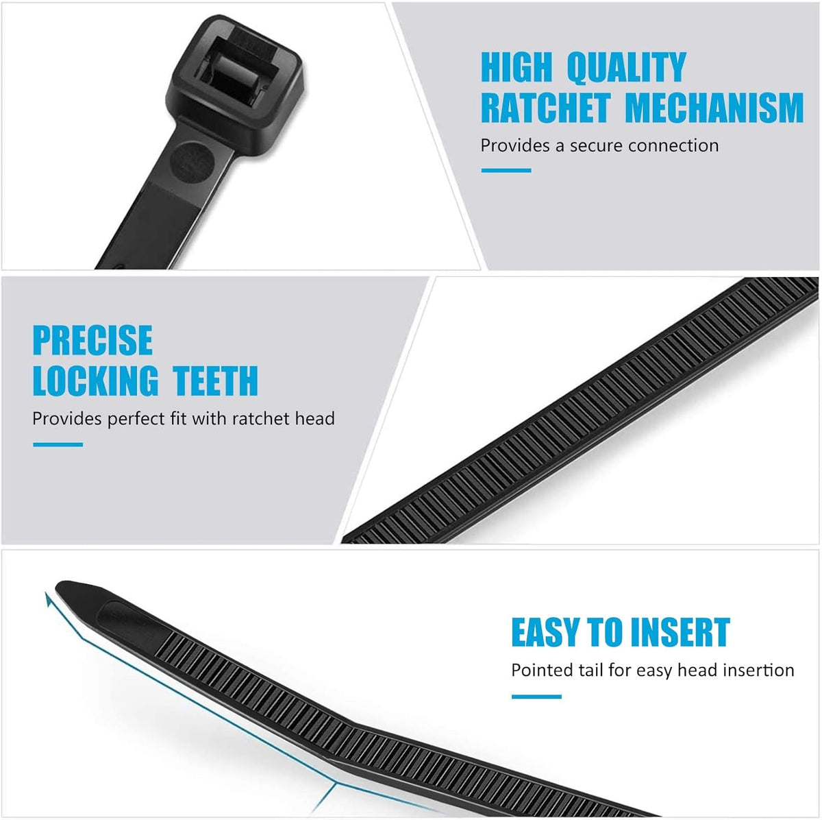 Long Zip Ties Heavy Duty 24 inch, Large Zip Ties with 200 lbs Tensile Strength, Big Cable Ties