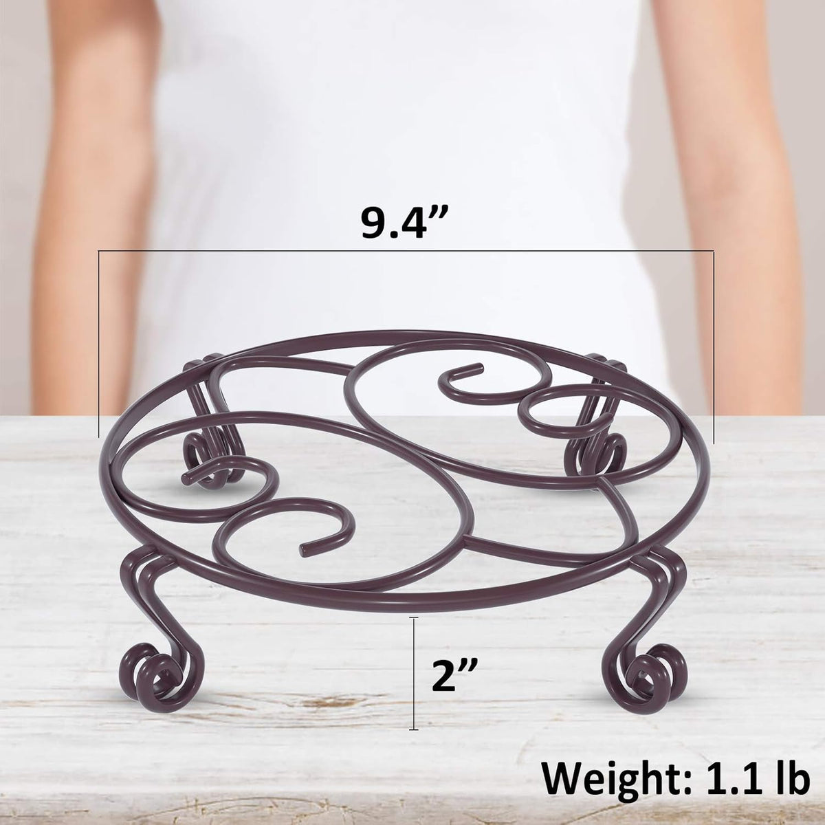 Yimobra Original Patented Plant Stand for Flower Pot Heavy Duty Potted Holder Indoor Outdoor, Metal